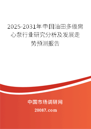 2025-2031年中国油田多级离心泵行业研究分析及发展走势预测报告