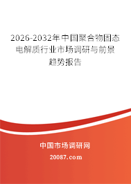 2026-2032年中国聚合物固态电解质行业市场调研与前景趋势报告