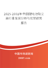 2025-2031年中国锂电池吸尘器行业发展分析与前景趋势报告
