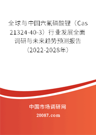 全球与中国六氟磷酸锂(Cas 21324-40-3)行业发展全面调研与未来趋势预测报告(2022-2028年) 全球与中国六氟磷酸锂(Cas 21324-40-3)行业发展全面调研与未来趋势预测报告(2022-2028年)