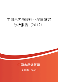 中国己内酰胺行业深度研究分析报告(2012) 中国己内酰胺行业深度研究分析报告(2012)
