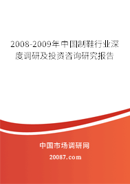 2008-2009年中国制鞋行业深度调研及投资咨询研究报告