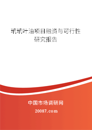 玳玳叶油项目融资与可行性研究报告