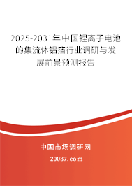 2025-2031年中国锂离子电池的集流体铝箔行业调研与发展前景预测报告