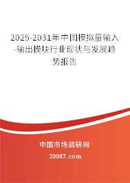 2025-2031年中国模拟量输入-输出模块行业现状与发展趋势报告