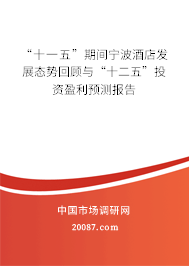 “十一五”期间宁波酒店发展态势回顾与“十二五”投资盈利预测报告