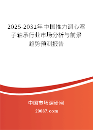 2025-2031年中国推力调心滚子轴承行业市场分析与前景趋势预测报告 2025-2031年中国推力调心滚子轴承行业市场分析与前景趋势预测报告