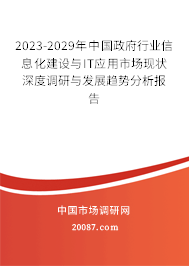 2023-2029年中国政府行业信息化建设与IT应用市场现状深度调研与发展趋势分析报告