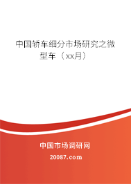 中国轿车细分市场研究之微型车(xx月) 中国轿车细分市场研究之微型车(xx月)