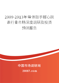 2009-2013年带体脂手握心跳表行业市场深度调研及投资预测报告