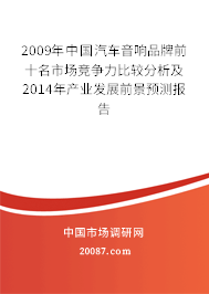2009年中国汽车音响品牌前十名市场竞争力比较分析及2014年产业发展前景预测报告