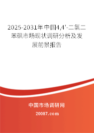 2025-2031年中国4,4'-二氯二苯砜市场现状调研分析及发展前景报告 2025-2031年中国4,4'-二氯二苯砜市场现状调研分析及发展前景报告
