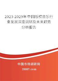 2023-2029年中国版权音乐行业发展深度调研及未来趋势分析报告 2023-2029年中国版权音乐行业发展深度调研及未来趋势分析报告