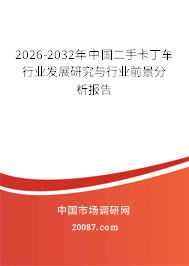 2026-2032年中国二手卡丁车行业发展研究与行业前景分析报告 2026-2032年中国二手卡丁车行业发展研究与行业前景分析报告