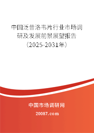中国泛昔洛韦片行业市场调研及发展前景展望报告（2025-2031年）