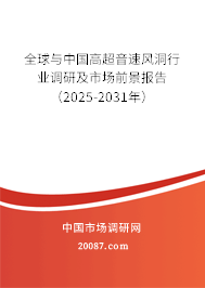 全球与中国高超音速风洞行业调研及市场前景报告（2025-2031年）
