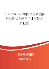 2026-2032年中国精密紧固件行业现状调研与行业前景分析报告