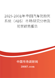 2025-2031年中国汽车防抱死系统（ABS）市场研究分析及前景趋势报告