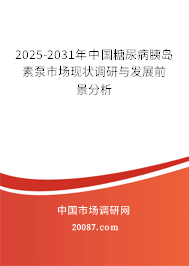 2025-2031年中国糖尿病胰岛素泵市场现状调研与发展前景分析 2025-2031年中国糖尿病胰岛素泵市场现状调研与发展前景分析