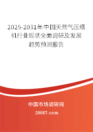 2025-2031年中国天然气压缩机行业现状全面调研及发展趋势预测报告