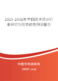 2025-2031年中国武术培训行业研究与前景趋势预测报告 2025-2031年中国武术培训行业研究与前景趋势预测报告
