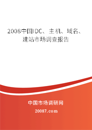2008中国IDC、主机、域名、建站市场调查报告