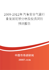 2009-2012年汽车安全气囊行业发展前景分析及投资风险预测报告