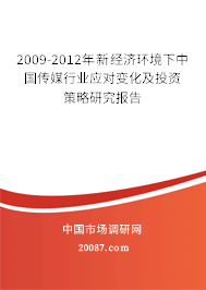 2009-2012年新经济环境下中国传媒行业应对变化及投资策略研究报告 2009-2012年新经济环境下中国传媒行业应对变化及投资策略研究报告