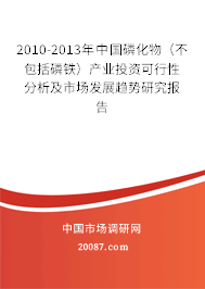 2010-2013年中国磷化物(不包括磷铁)产业投资可行性分析及市场发展趋势研究报告 2010-2013年中国磷化物(不包括磷铁)产业投资可行性分析及市场发展趋势研究报告