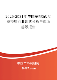 2025-2031年中国车规SiC功率模块行业现状分析与市场前景报告