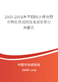 2025-2031年中国结大棒化肥市场现状调研及发展前景分析报告