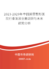 2023-2029年中国美容整形医院行业发展全面调研与未来趋势分析