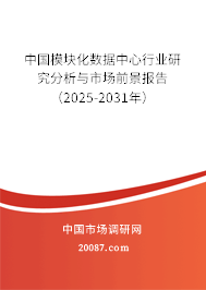 中国模块化数据中心行业研究分析与市场前景报告(2025-2031年) 中国模块化数据中心行业研究分析与市场前景报告(2025-2031年)