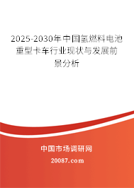 2025-2030年中国氢燃料电池重型卡车行业现状与发展前景分析 2025-2030年中国氢燃料电池重型卡车行业现状与发展前景分析