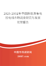 2025-2031年中国新能源车电控电机市场调查研究与发展前景报告 2025-2031年中国新能源车电控电机市场调查研究与发展前景报告