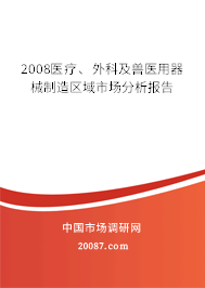 2008医疗、外科及兽医用器械制造区域市场分析报告 2008医疗、外科及兽医用器械制造区域市场分析报告