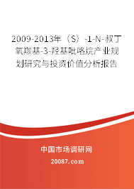 2009-2013年（S）-1-N-叔丁氧羰基-3-羟基吡咯烷产业规划研究与投资价值分析报告