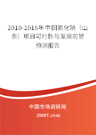 2010-2015年中国氰化钠（山奈）项目可行性与发展前景预测报告