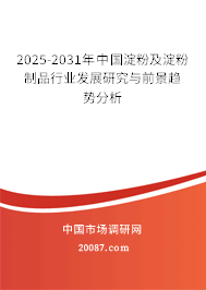2025-2031年中国淀粉及淀粉制品行业发展研究与前景趋势分析