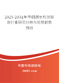 2025-2031年中国漏水检测装置行业研究分析与前景趋势预测
