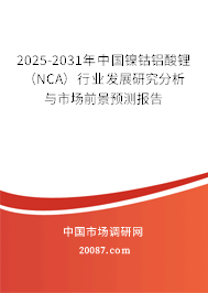 2025-2031年中国镍钴铝酸锂(NCA)行业发展研究分析与市场前景预测报告 2025-2031年中国镍钴铝酸锂(NCA)行业发展研究分析与市场前景预测报告