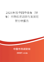 2025年版中国中级车（轿车）市场现状调研与发展前景分析报告