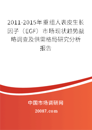 2011-2015年重组人表皮生长因子（EGF）市场现状趋势战略调查及供需格局研究分析报告