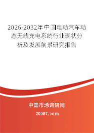 2026-2032年中国电动汽车动态无线充电系统行业现状分析及发展前景研究报告 2026-2032年中国电动汽车动态无线充电系统行业现状分析及发展前景研究报告