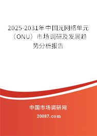 2025-2031年中国光网络单元（ONU）市场调研及发展趋势分析报告