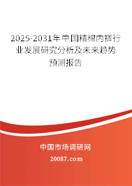 2025-2031年中国精棉内裤行业发展研究分析及未来趋势预测报告