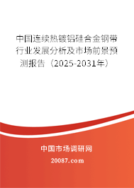 中国连续热镀铝硅合金钢带行业发展分析及市场前景预测报告(2025-2031年) 中国连续热镀铝硅合金钢带行业发展分析及市场前景预测报告(2025-2031年)
