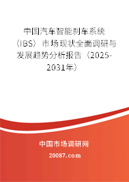 中国汽车智能刹车系统（IBS）市场现状全面调研与发展趋势分析报告（2025-2031年）