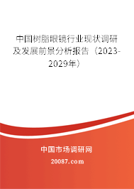 中国树脂眼镜行业现状调研及发展前景分析报告（2023-2029年）
