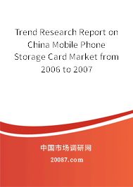 Trend Research Report on China Mobile Phone Storage Card Market from 2006 to 2007